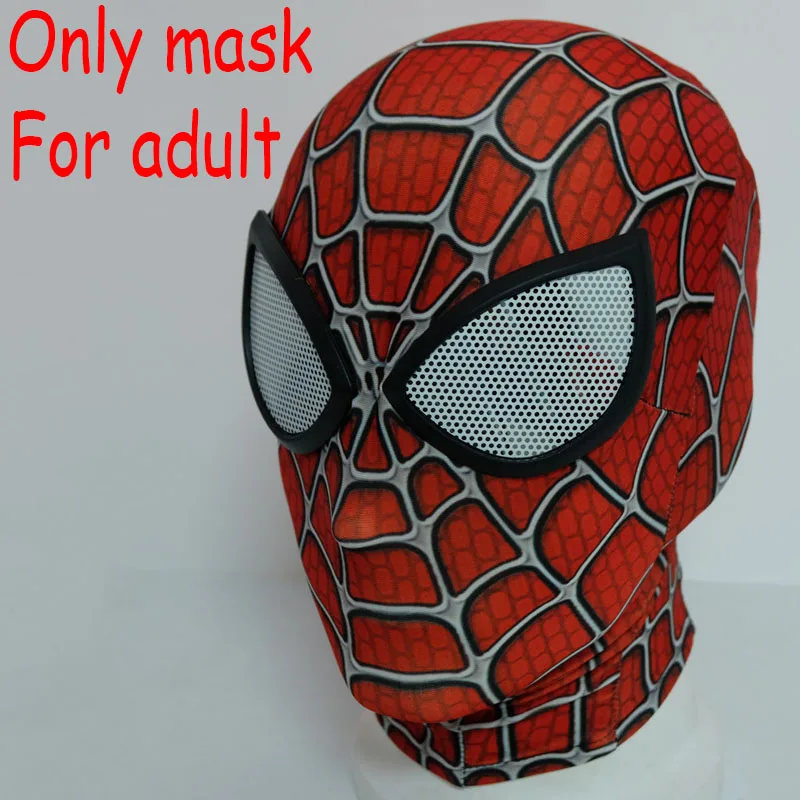 Вдали от дома косплей Raimi паук Гибридный костюм маска Zentai боди комбинезоны Хэллоуин для детей и взрослых - Цвет: Only mask adult