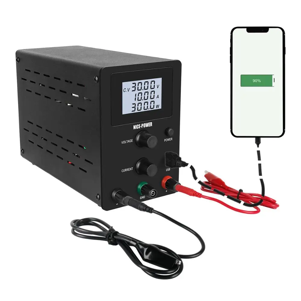 

New LCD Lab Switching Power Supply laboratory 30V 10A Power Supplies Adjustable Bench 30V High-precision Voltage Regulated
