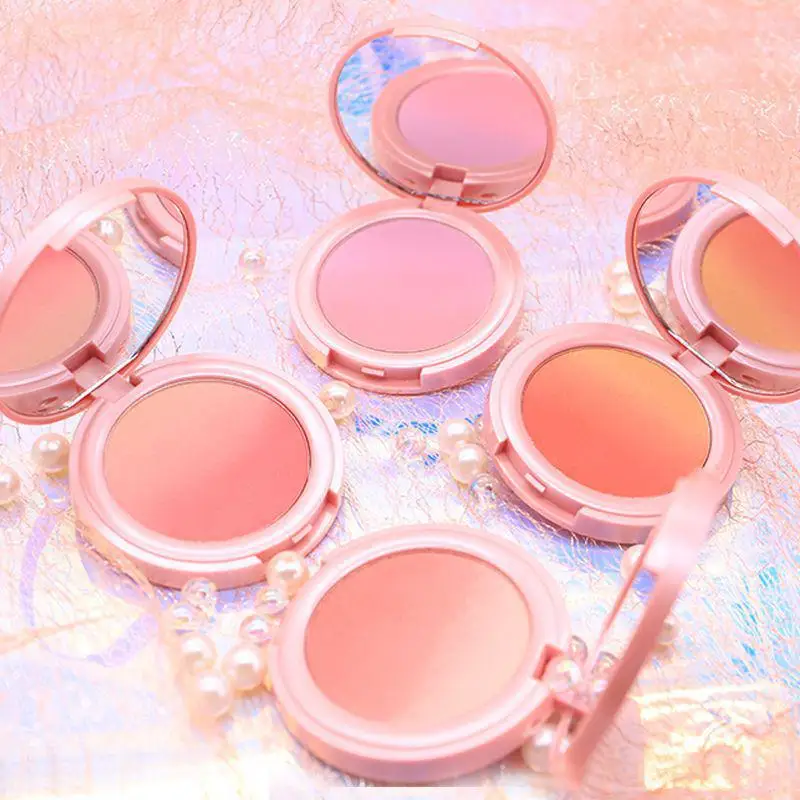 1p 4 Styles Makeup Sweet Pink Gradation Blush Nude Makeup Natural Good Color Two-color Blush Red Rouge Blush Makeup for Girl