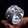 BOCAI 100% real S990 pure silver ring for female peony flower embossed Thai silver ring rich and fashionable woman rings ► Photo 2/6
