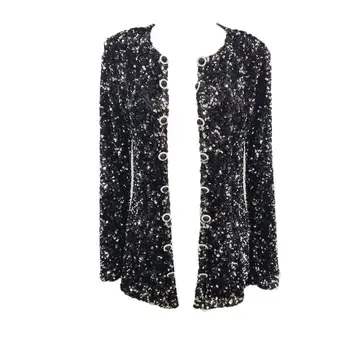 

Autumn Winter Sequin Jacket Coat Knitted Cardigans Elegant Loose 2020 New Arrival Cardigan Women Clothes