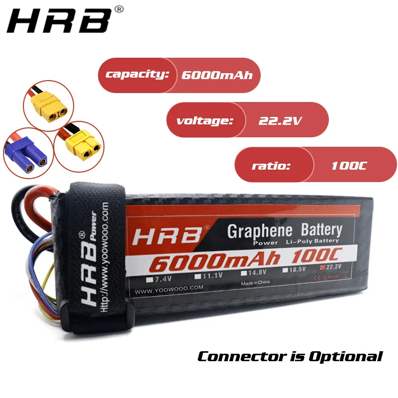 Графеновый литий полимерный аккумулятор HRB 22 2 в 6000 мАч 6S 100C XT90 EC5 T Deans XT60 XT150 RC Racing FPV