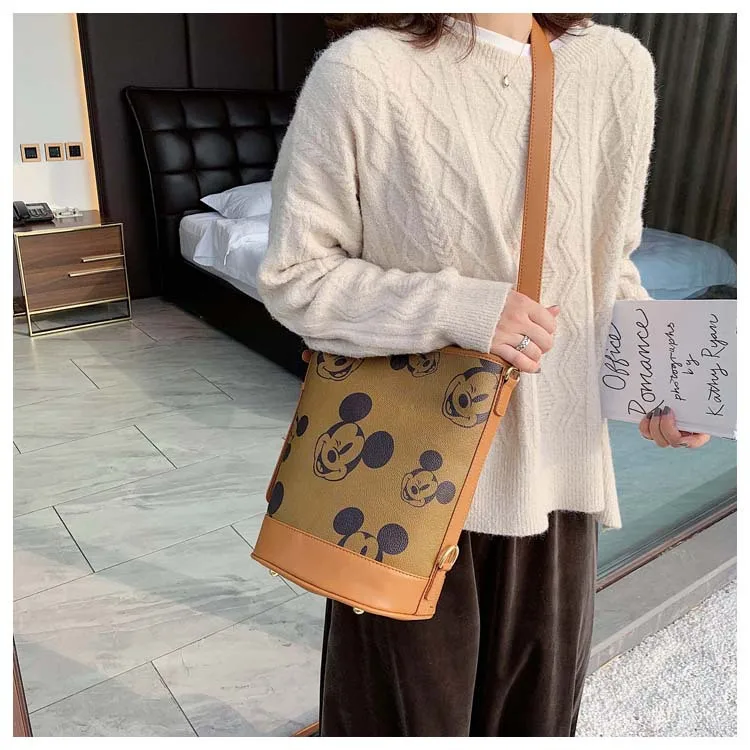 Новинка Микки Маус сумки женская сумка через плечо сумка-мешок из искусственной кожи Водонепроницаемая женская сумка для покупок Bolsa Feminina