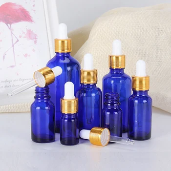 

5-100ML Dropper Bottle Blue Glass Reagent Eye Dropper Drop Aromatherapy Liquid Pipette Refillable Bottle Essential Oil Container