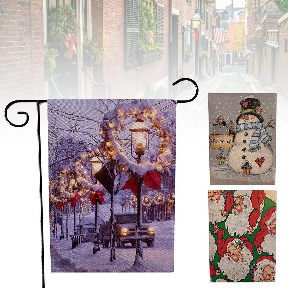 Christmas Garden Flag Event Scene Doorway Living Room Garden Outdoor Decorative Hanging Home Yard Festival Xmas Decoration