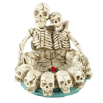 

Resin Figurines Home Decor Smokers Halloween Party Spooky Craft Skull Living Room Bar Office Skeleton Ashtray Haunted House