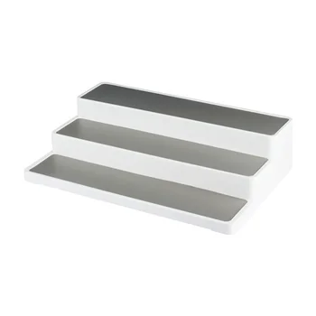 

Portable 3 Tier Cupboard Practical White Storage Rack Desktop Tools Seasoning Bottle Holder Stepped Classification Kitchen Shelf