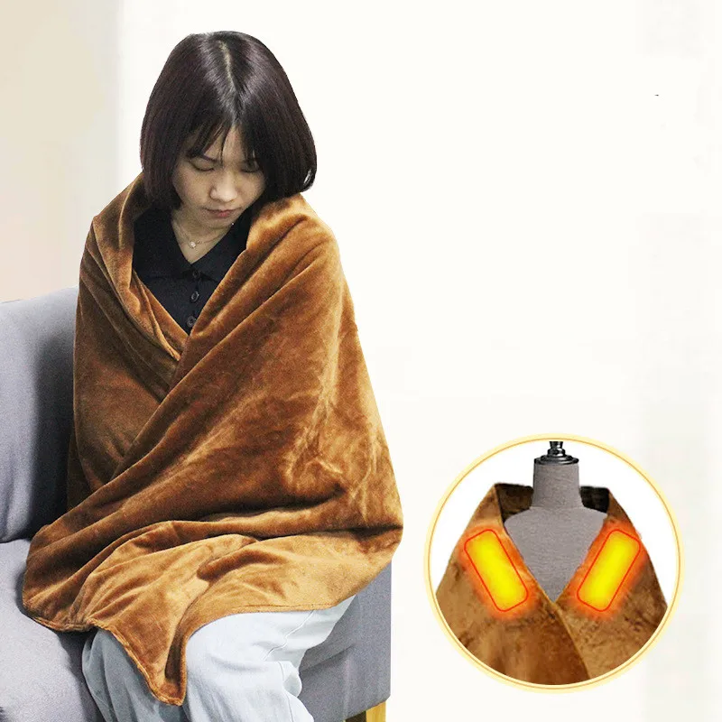 

Household single electric blanket, leg-covered coral fleece blanket, warm-up electric shawl, USB heating electric mattress