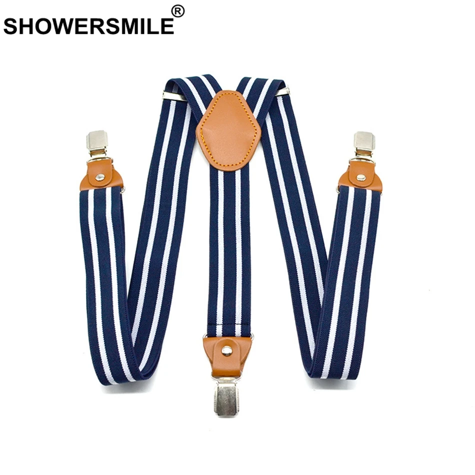 SHOWERSMILE мужской пояс для подтяжек темно синий унисекс Женские Подтяжки взрослых