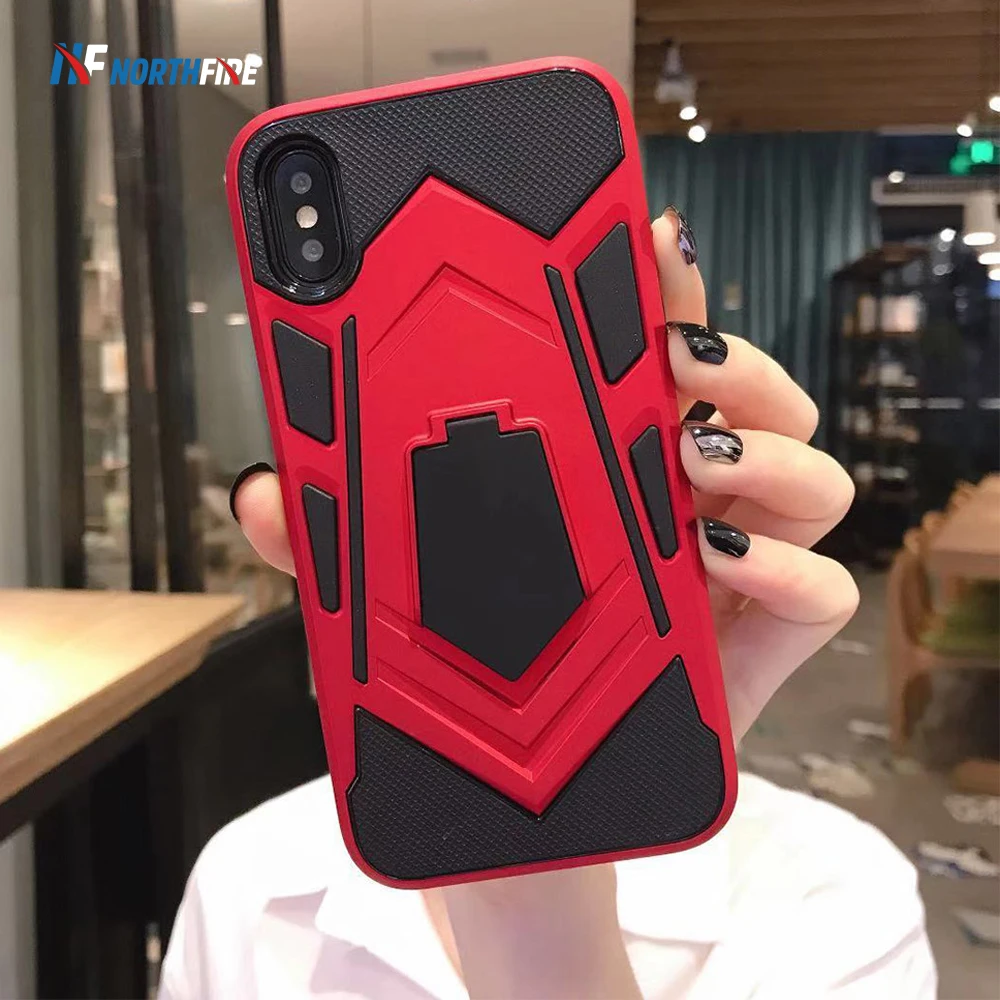 

2 in 1 Armor Shockproof Case For Xiaomi MI Redmi Note 7 PC + TPU Cases Hard Back Cover For Redmi Note 7 Pro Phone Holder Coque
