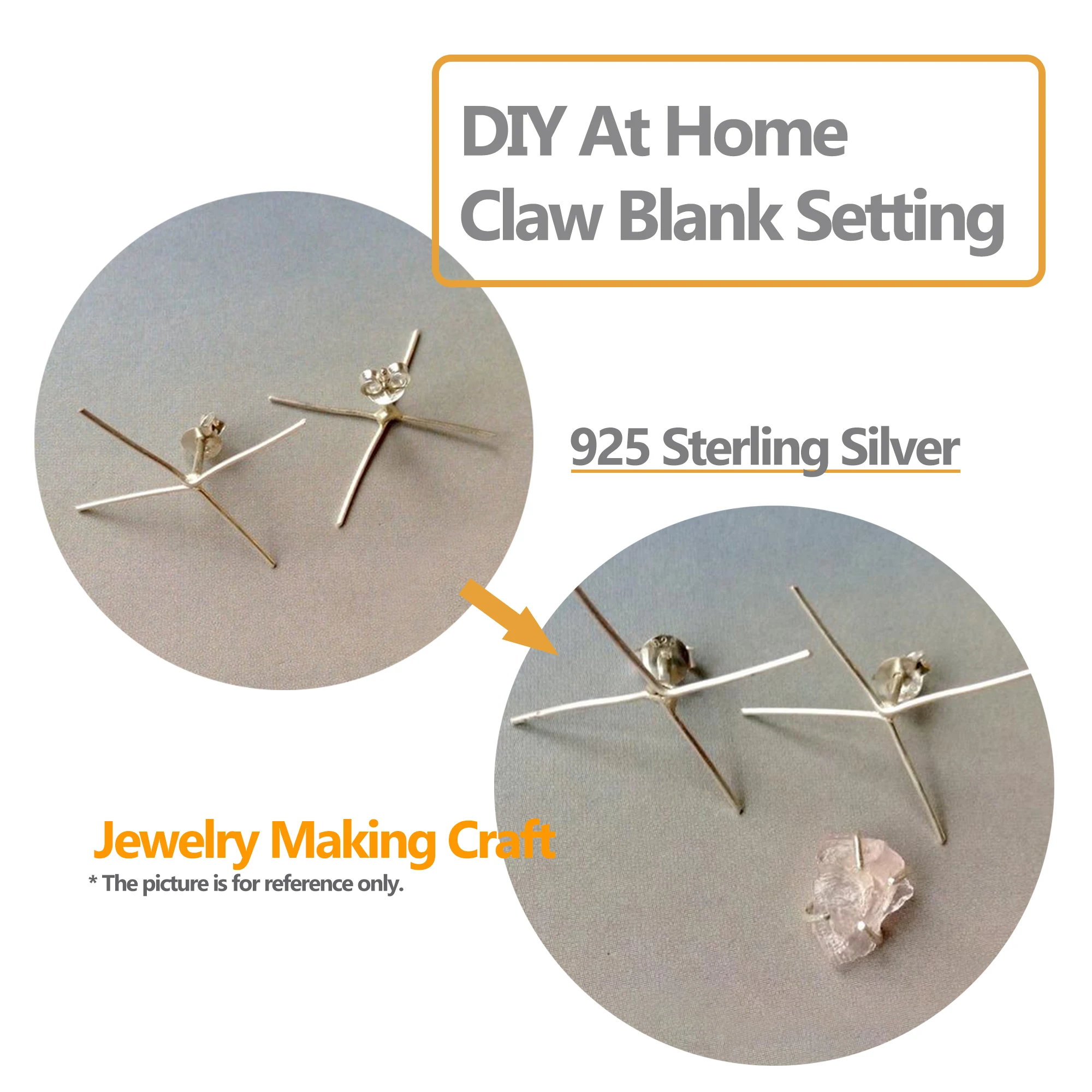 Earrings Studs Blanks 4 Prongs Setting Earring Claw Stud for DIY Blank | Украшения и аксессуары