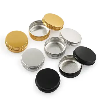 

Aluminium Jewelry Box for Beads Cosmetic Container Empty Cream Jar Pot with Lid Column Shape 30pcs/set
