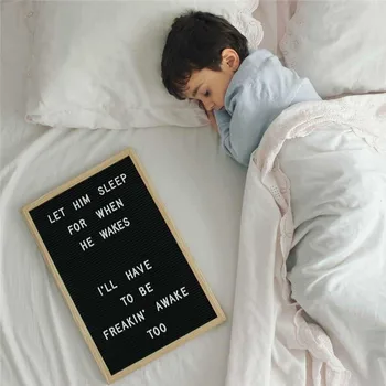 

1 set Felt Letter Board Wooden Frame Changeable Symbols Numbers Characters Home Office Message Boards