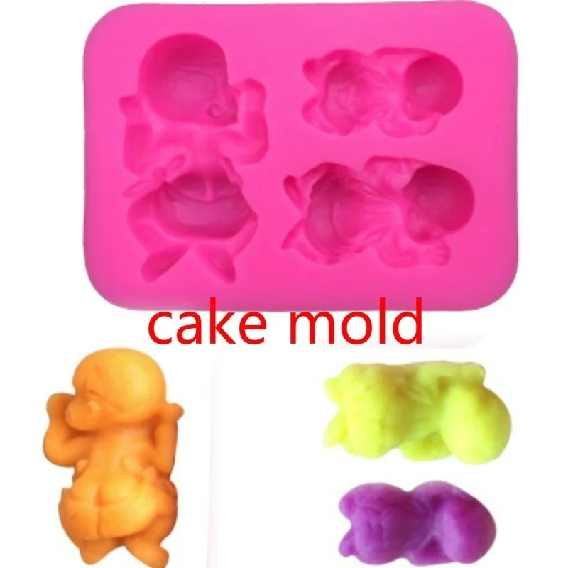 3 полости DIY Сна Детские Fondant (сахарная) силиконовая форма для выпечки в форме