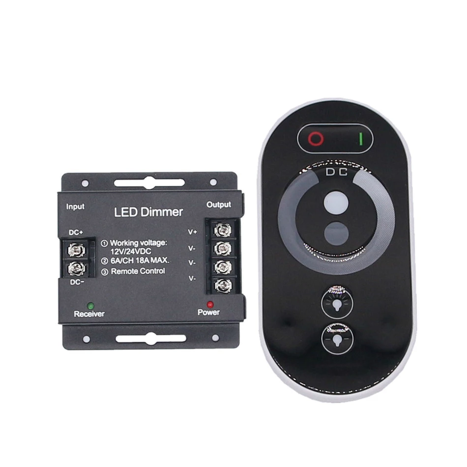 BEILAI DC 12-24V 6A/CH 3 канала Одноцветный черный RF светодиодный контроллер Полный сенсорный пульт дистанционного управления для светодиодные ленты светильник