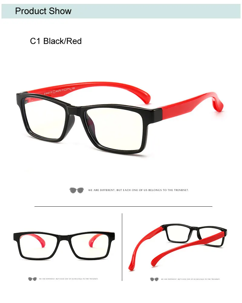 Kids Glasses Blue Light Blocking Square Rivet Optical Lenses Prescription TR90 Frame Vintage Astigmatic UV400 3-10 Years Old
