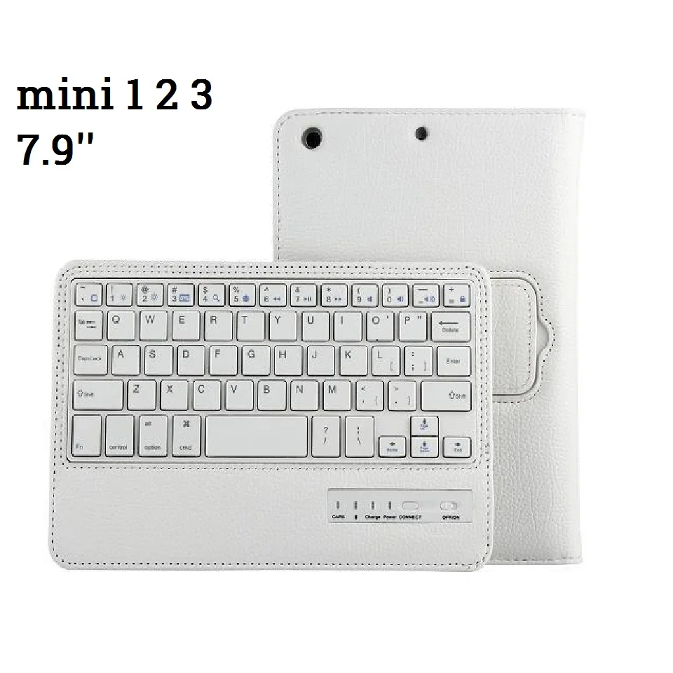 mini 123 White Съемный чехол для iPad mini 123 mini 4 5 чехол с клавиатурой Bluetooth PU чехол 7,9 ''для iPad mini 5 крышка клавиатуры - Цвет: mini 123 White