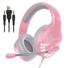 New LED Breathing Light Headphones With Mic 2 13m Wired Gaming Headset Computers Laptops Surround Heavy Bass Music Earphone