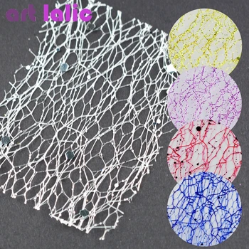 

Gold Mesh Nail Stickers Glitter Line Silk Foil Transfer Accessories 5*6.5cm Nail Art Decal Hot Sale Artlalic 2019 Fashion