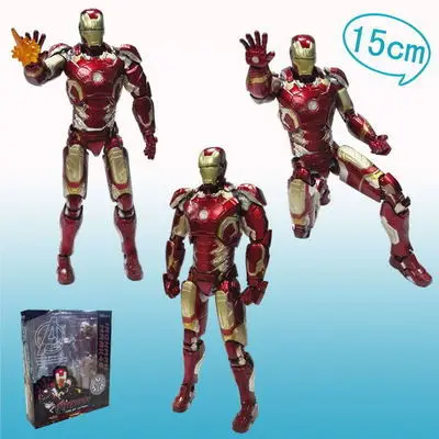 

SHF Iron Man 3 Ironman Movable Joint Mk42 MK43 Garage Kit Model Figurine Decoration Boxed