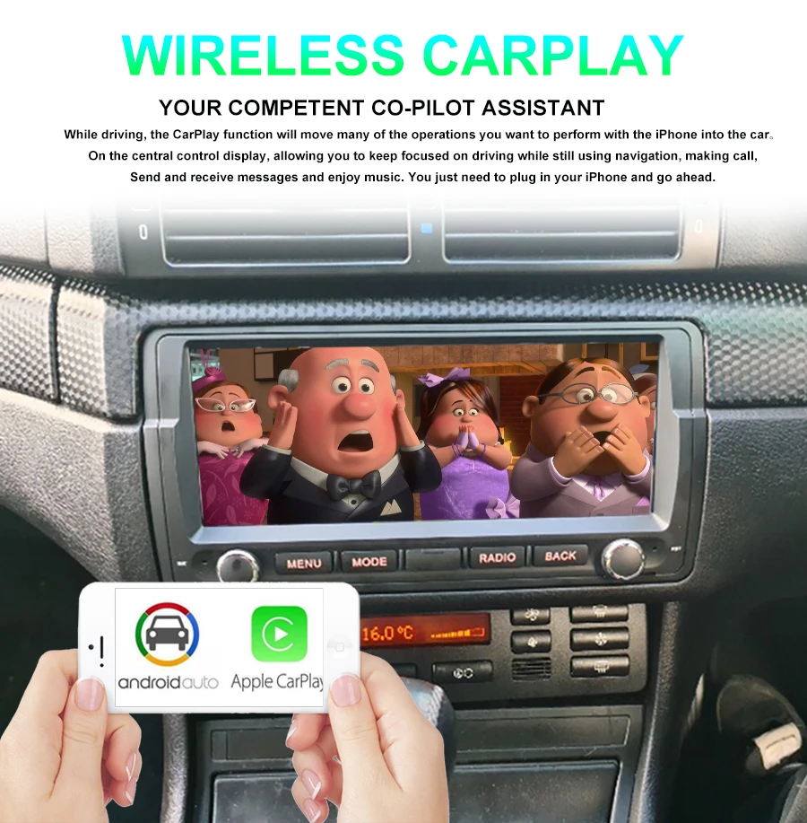 7 Touch Screen Apple Carplay Car Stereo AM Radio For BMW E46 325i 328i  330i M3