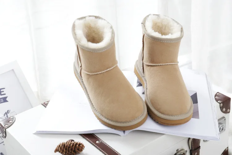 Classic Women Shoes Waterproof Nature Fur Wool Real Sheepskin Leather Classic Snow Boots Genuine Sheepskin Women Boots