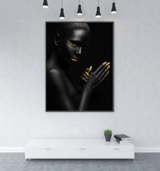 

Artist Sexy Black woman Model Art Print Canvas Poster Art Print Wall Pictures for Living Room No Frame