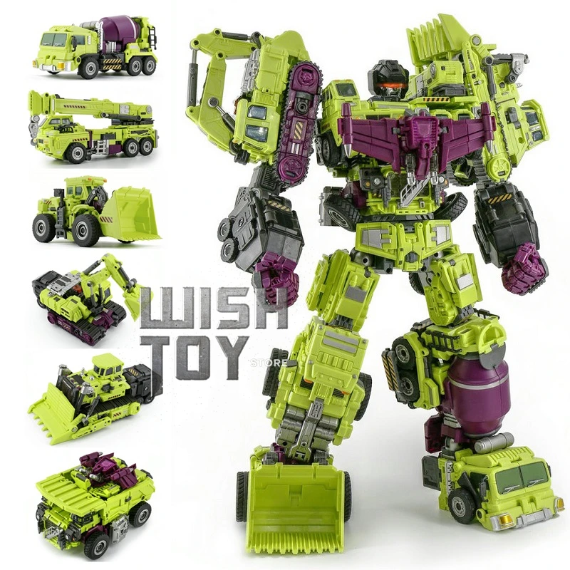 JINBAO Transformation G1 Devastator 6IN1 Oversize KO Bonecrusher Trucks  Hook Gravity Scrapper Mixmaster Action Figure Robot Toys