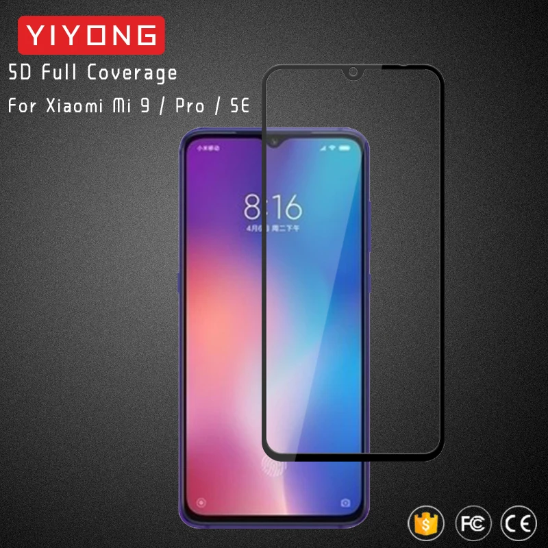 

25Pcs/Lot YIYONG 5D Full Cover Glass Xiaomi Mi 9 9T 8 Pro Tempered Glass Xiomi Mi9 SE Screen Protector For Xiaomi Mi8 Mi 8 Lite