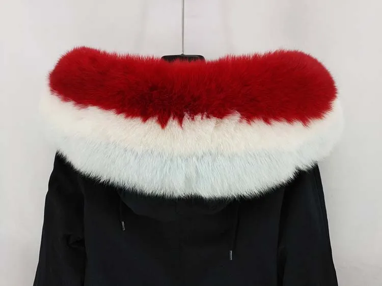 Long Parka Winter Jacket Women Natural Real Fox Fur Collar Hood Coat Thick Warm Outerwear Detachable Streetwear New