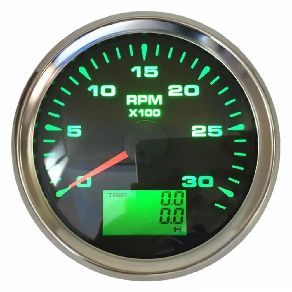 1pc Free Shipping Instrument Panel Tachometer Gauges 85mm 03000rpm Rev Counters Tach 316l Bezel