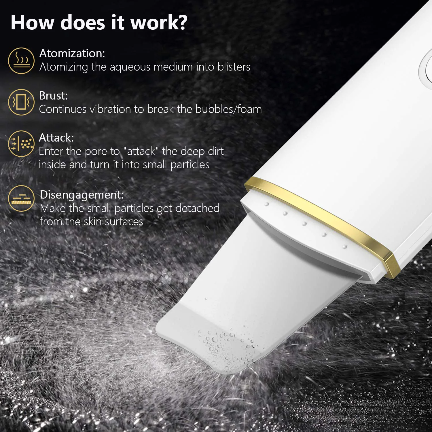 Skin Scrubber Ultrasonic Face Spatula Peeling Facial Cleaner Blackhead Remover Skin Deep Cleaning Face Lift Machine Skin Care