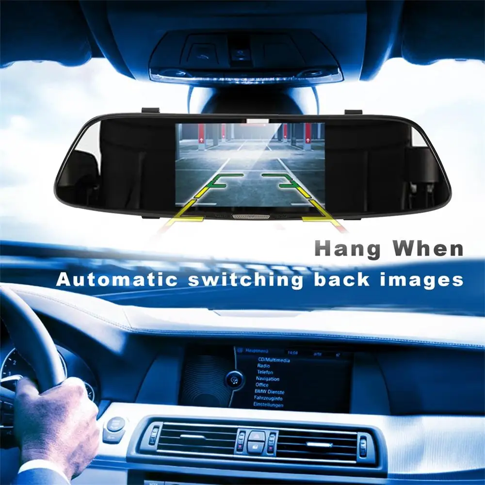 LESHP F3 HD Car DVR Dual Lens 5.0 Inch 170 Car Camera Car Video Recorder for Vehicles Front and Rear DVR Support 32GB