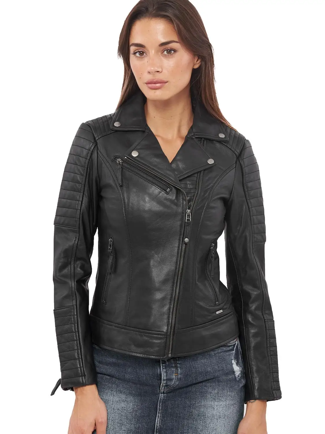 VAINAS European Brand  Women Genuine sheep leather jacket for women Real leather Motorcycle jackets Biker jackets Electra