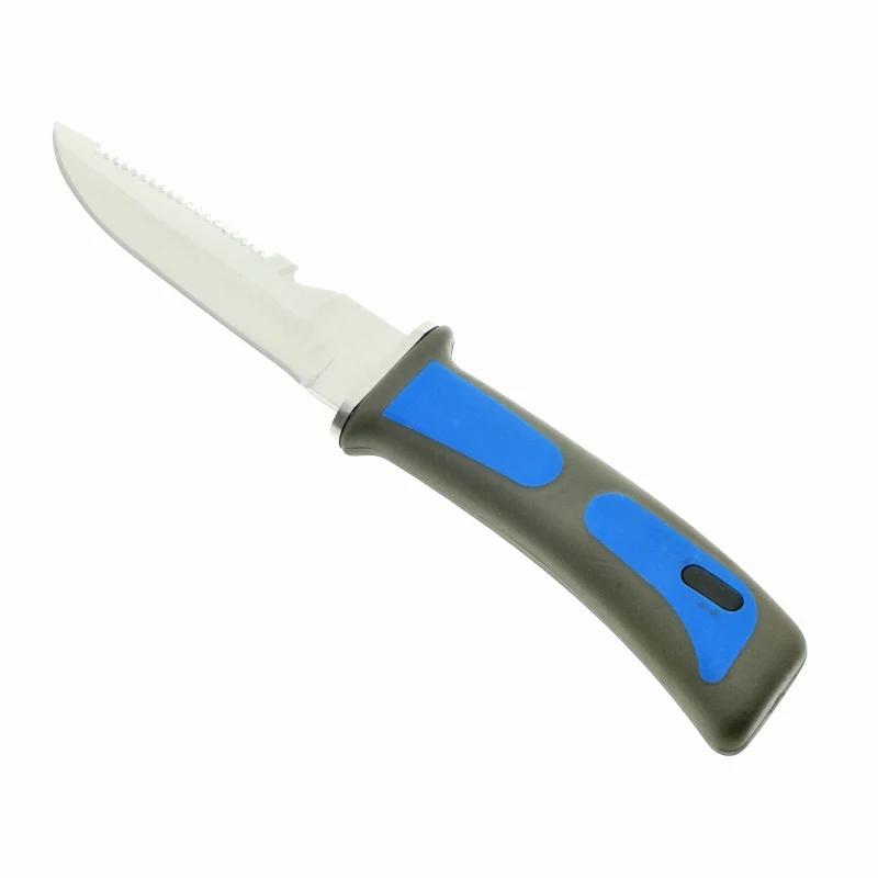 DuoClang, 4 цвета, нож с фиксированным лезвием, для дайвинга, выживания, 420J2, стальные, с резиновой ручкой, леггинсы, Прямые ножи - Цвет: Синий