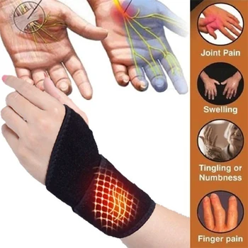 

1 Pcs Wristband Carpal Tourmaline Self-heating Magnet Wrist Belt Guard Arthritis Brace Support Pads Sprain Forearm Protector