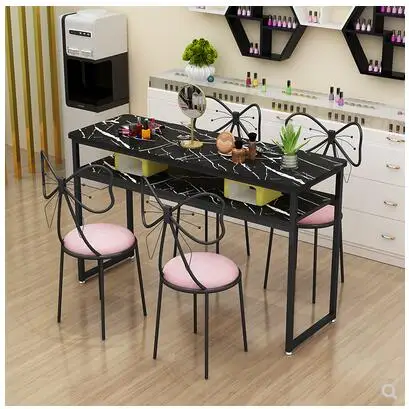 US $230.40 Manicure table and chair set doublelayer economical European single and double small simple table and chair postage