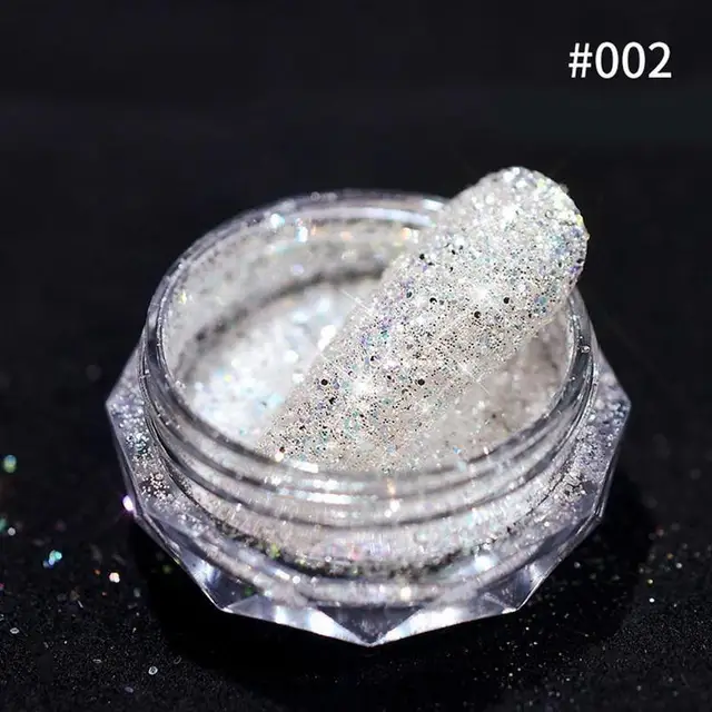 8 Colors Nail Crystal Diamond Powder Rainbow Color Glitter Shiny Pigment Holographic Glass Micro Drill Nails Art Decoration B