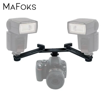 

13" 33cm Twin Speed Light Dual Hot Shoe Flash Speedlite Mounting Bracket Holder For Canon Nikon Pentax Olympus Sigma Yongnuo