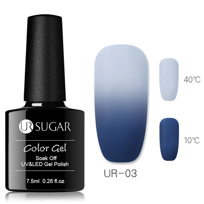 Matte 3 UR SUGAR Rainbow термальный УФ гель голографический Лак Блеск Гель для изменения цвета лак личная гигиена лаковое покрытие пальто - Цвет: Matte 3