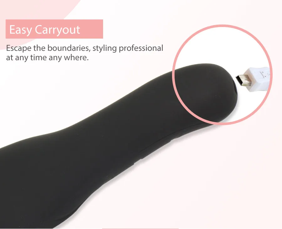 HairDiva USB перезаряжаемая батарея ионная Антистатическая щетка для роста волос Массажная расческа Мини Портативная вибрационная щетка
