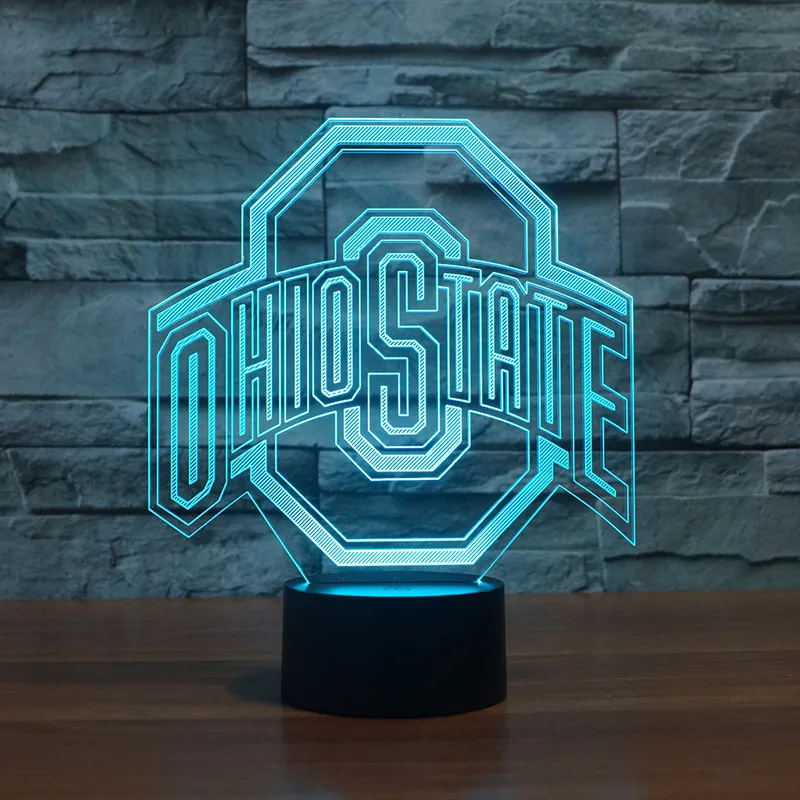 

2019 Foreign Trade New Style Football Helmet Ohio States 3D Lamp Colorful Touch Control LED Visual Lamp 3418