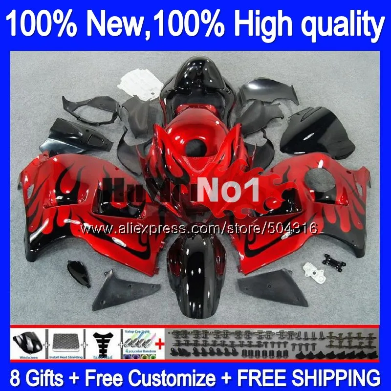 Корпус для SUZUKI Hayabusa GSXR-1300 GSXR 1300 27MC. 10 красно-пламя GSXR1300 1996 1997 1998 1999 2000 2001 96 97 98 99 01 обтекатель