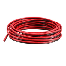 Uxcell красные, черные провода 2-жильный кабель-удлинитель шнура 16AWG 18AWG 24AWG 16.4ft 32.8ft Оловянная Медь 5 м 10 м Длина