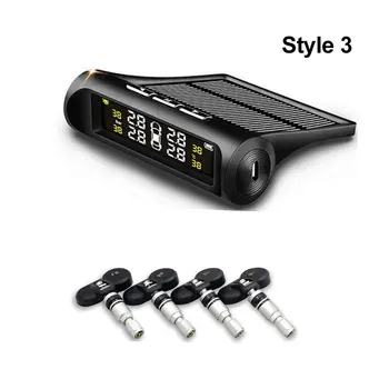

Solar TPMS Car Tire Pressure Monitor System 4 Wheel Internal External Car Tyre Sensor Temperature Alert Car Accessories