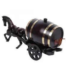 Barril de vino para el hogar, madera de roble, barril de vino, Cubo de barril de vino, carritos de caballo, ornamento, barril de vino, accesorios de elaboración de cerveza 3L(China)