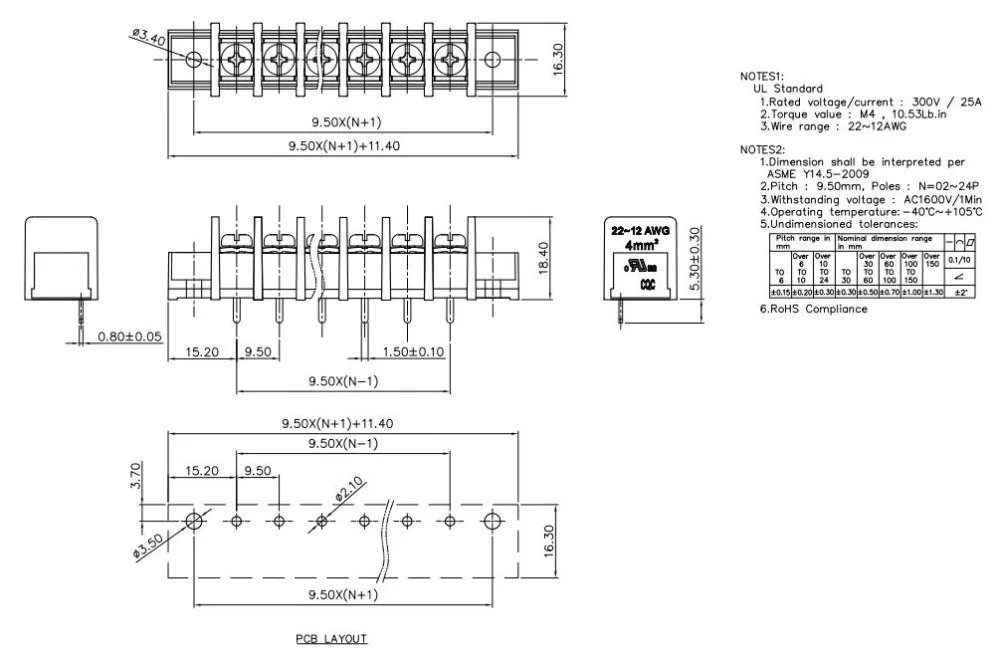 KF45SM 9,5 2P~ 12P PCB разъем барьер клеммный блок KF45 DG45 DG45S A 9,5 мм 2PIN~ 12PIN 30A/300 в Феникс контакт DEGSON