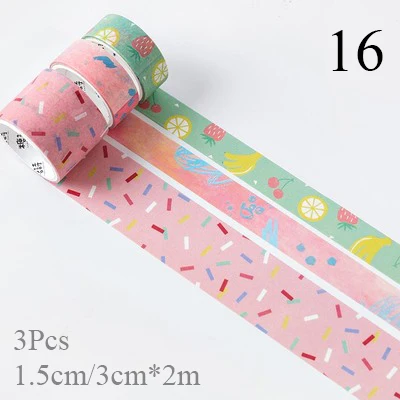 3 шт./кор. мультфильм печати лента Washi фрукты клейкой ленты DIY декоративная клейкая лента для дневник в стиле Скрапбукинг фото альбом декор - Цвет: 16