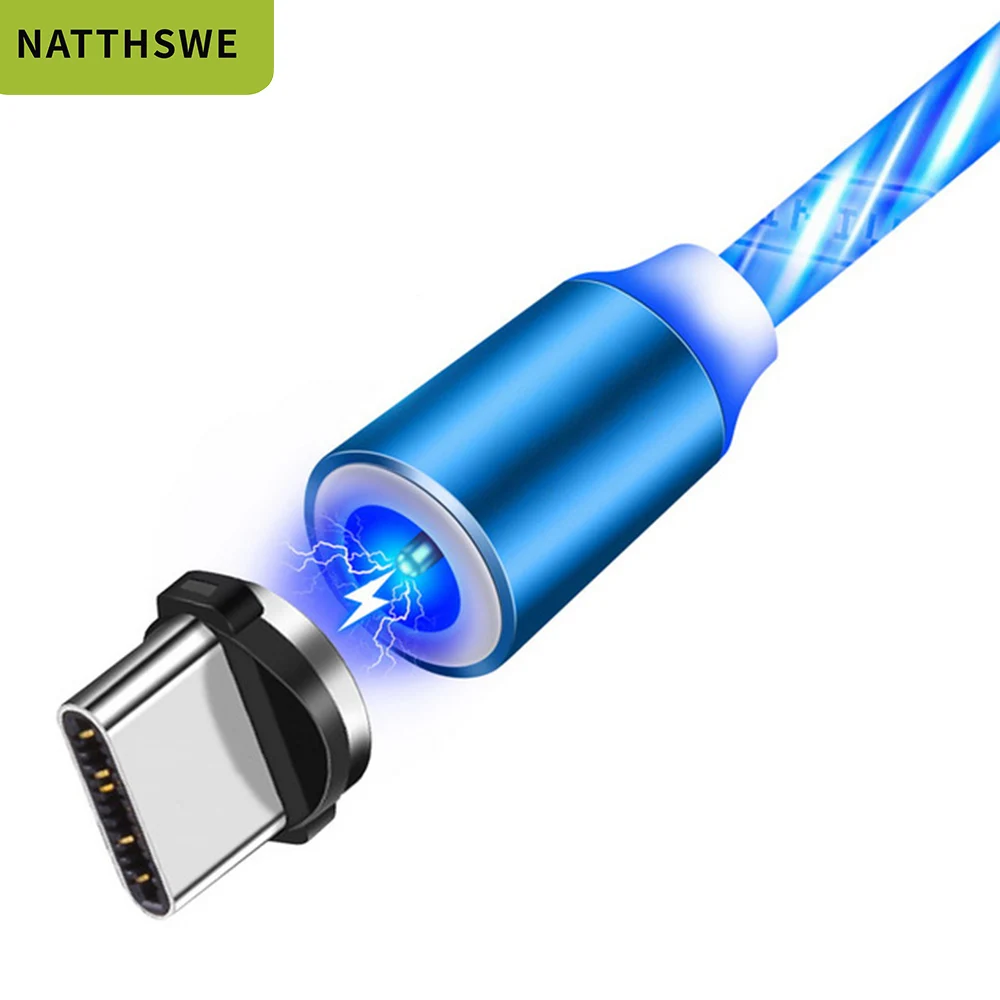 Магнитный usb-кабель NATTHSWE для iPhone XR X 7 8, зарядное устройство Micro type C для быстрой зарядки, магнитный USB-C