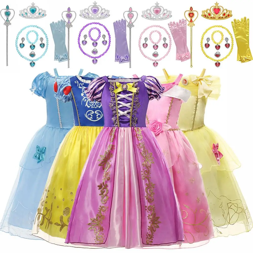 Girls Princess Costume Anna Elsa Halloween Fancy Dress Snow White Candy